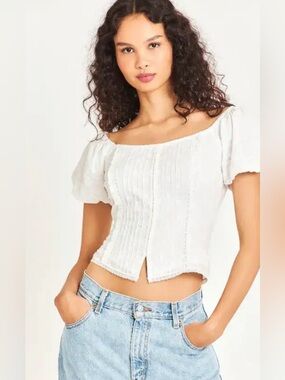 Loveshackfancy top size 6, white